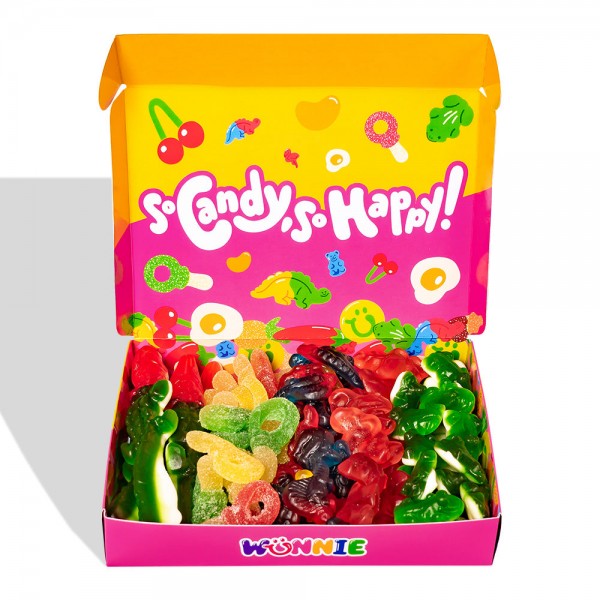 Wunnie box "So Candy, So Happy", Gummibonbons in verschiedenen Geschmacksrichtungen à 480g